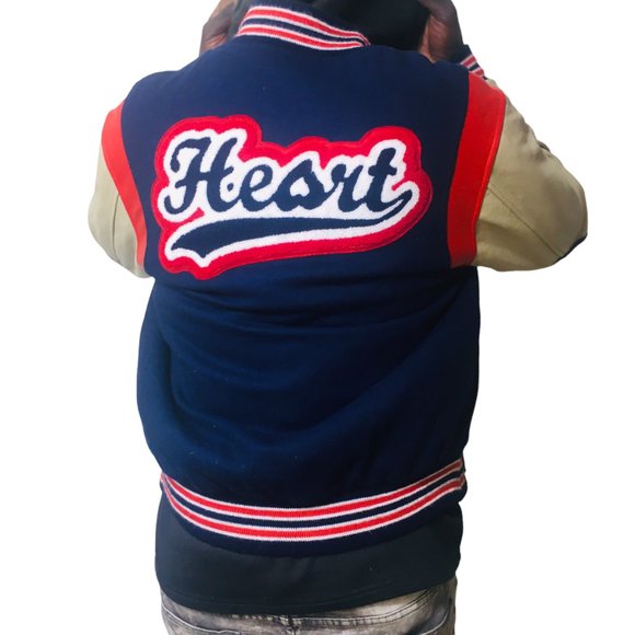 Varsity Jacket Heart Clothing Limited Release NYC Leather Wool - Picture 3 of 5